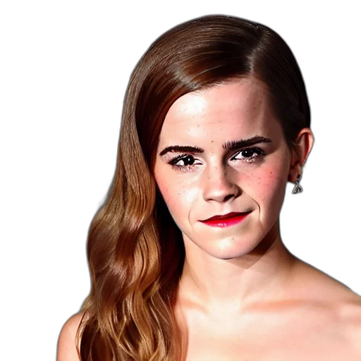 face, hair, dress, photorealistic transparent PNG cut-out