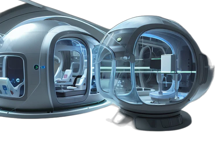 3d render, concept art, futuristic, enclosed transparent PNG cut-out