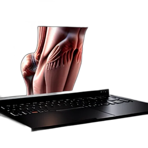 3d render, laptop, human, legs transparent PNG cut-out