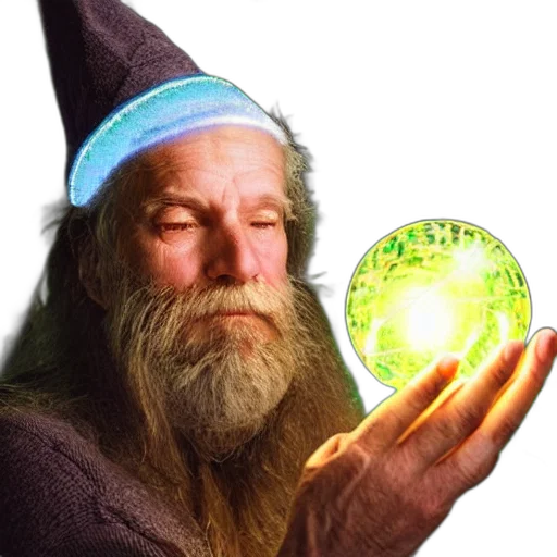 hat, staff, 3d render, fantasy art transparent PNG cut-out