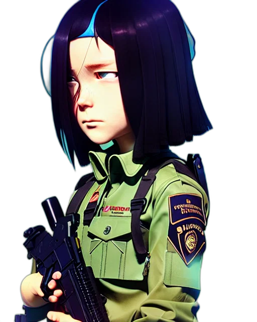 weapon, face, staff, jacket transparent PNG cut-out