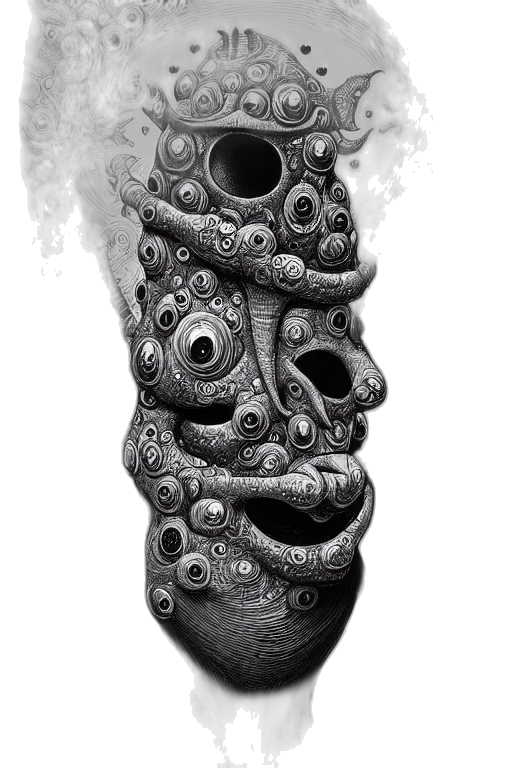 mask, face, bottle, staff transparent PNG cut-out