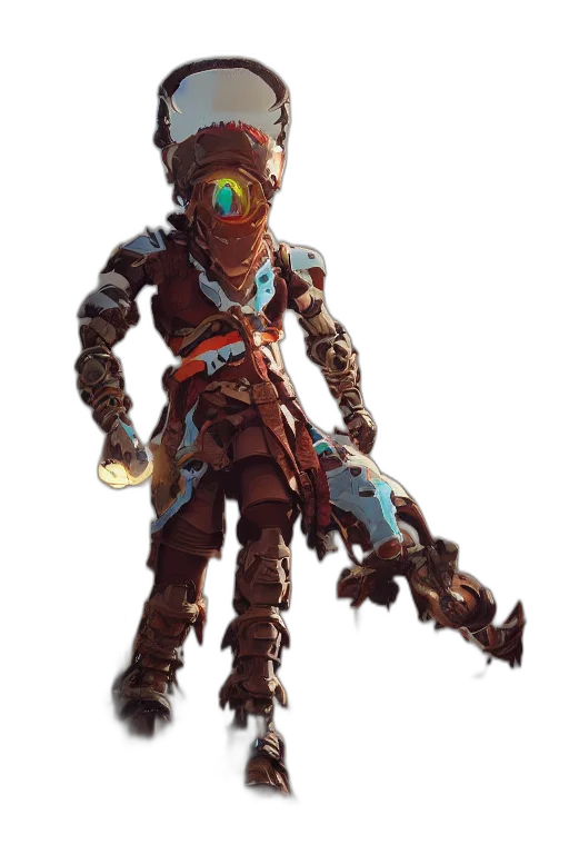 robot, staff, weapon, creature transparent PNG cut-out