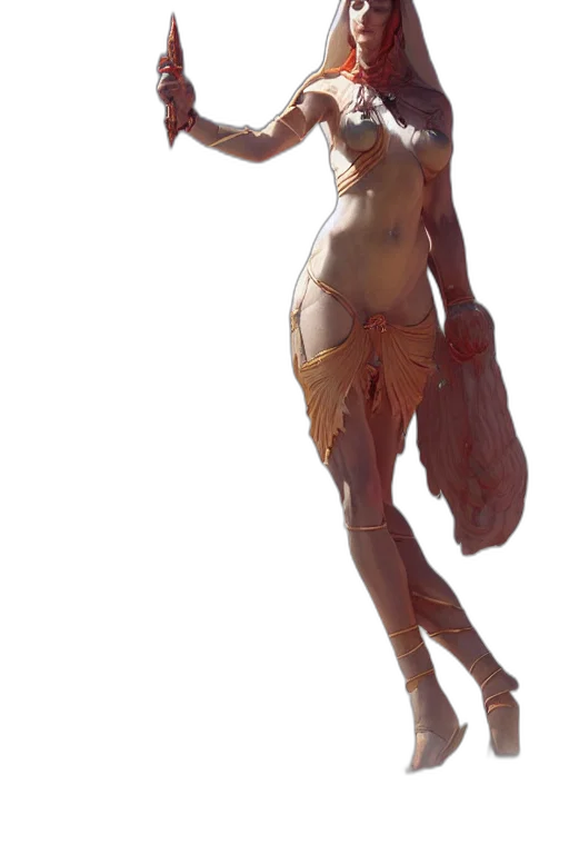 staff, creature, dress, weapon transparent PNG cut-out