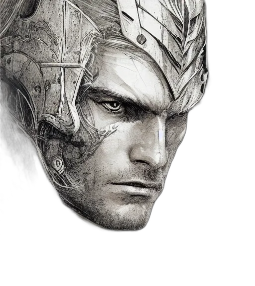 face, mask, crown, fantasy art transparent PNG cut-out