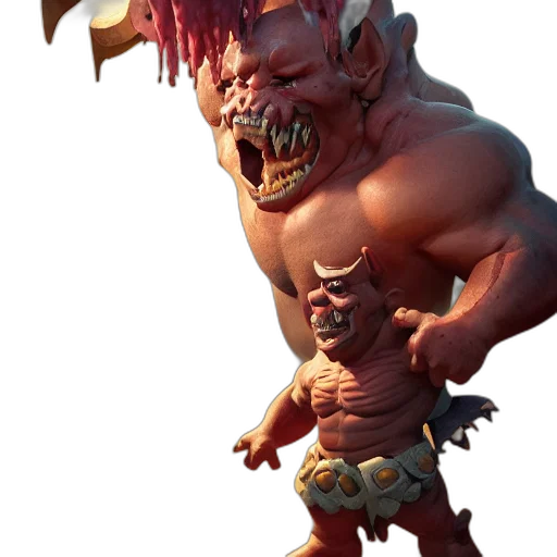creature, face, staff, weapon transparent PNG cut-out
