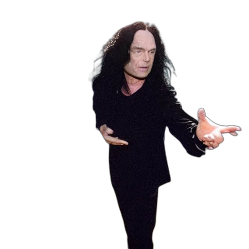 hair, jacket, creature, staff transparent PNG cut-out