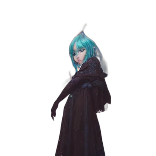 dress, staff, jacket, creature transparent PNG cut-out