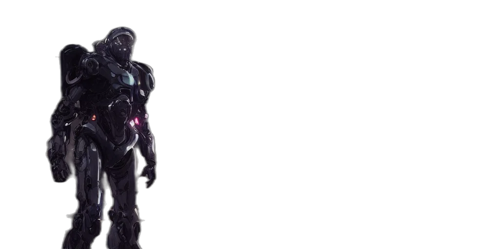 robot, creature, staff, weapon transparent PNG cut-out