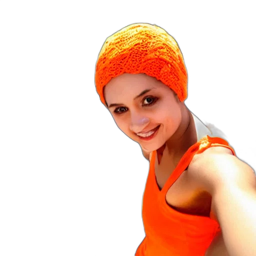 hat, dress, hair, staff transparent PNG cut-out