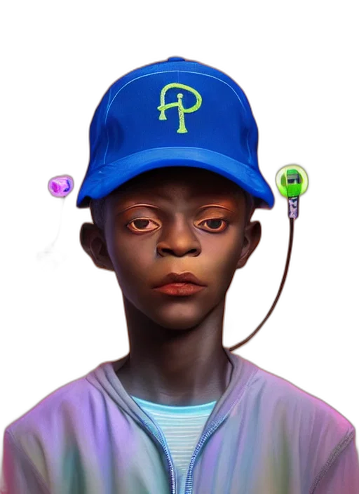 hat, face, staff, robot transparent PNG cut-out