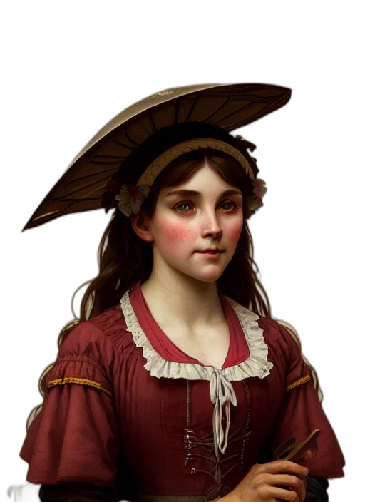 hat, face, dress, staff transparent PNG cut-out