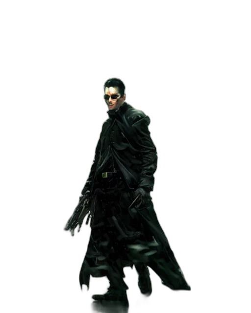 jacket, staff, weapon, mask transparent PNG cut-out