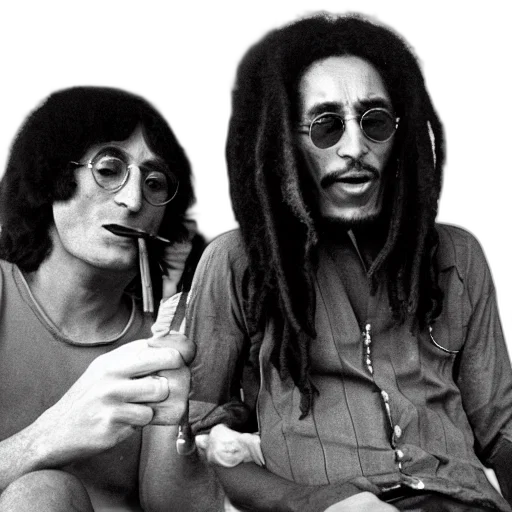 john, lennon, smoking, joint transparent PNG cut-out