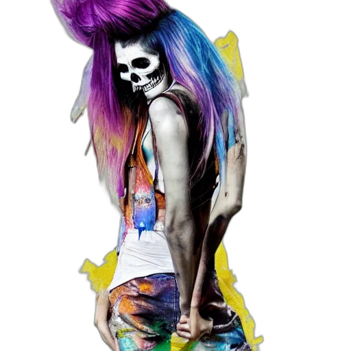 mask, hair, jacket, cyberpunk transparent PNG cut-out