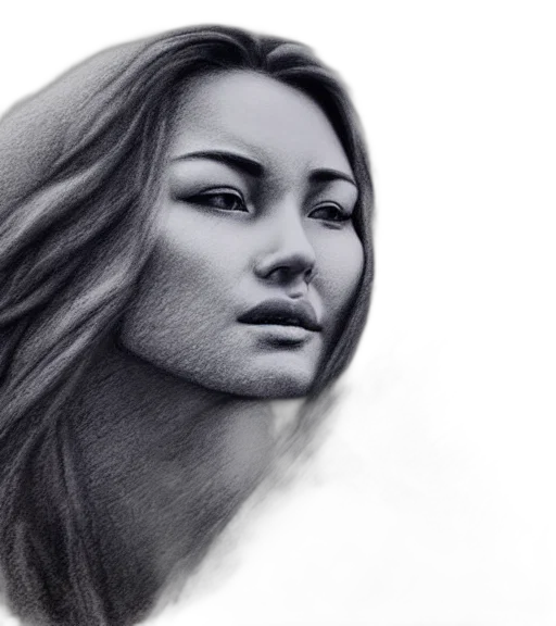 face, hair, crown, photorealistic transparent PNG cut-out