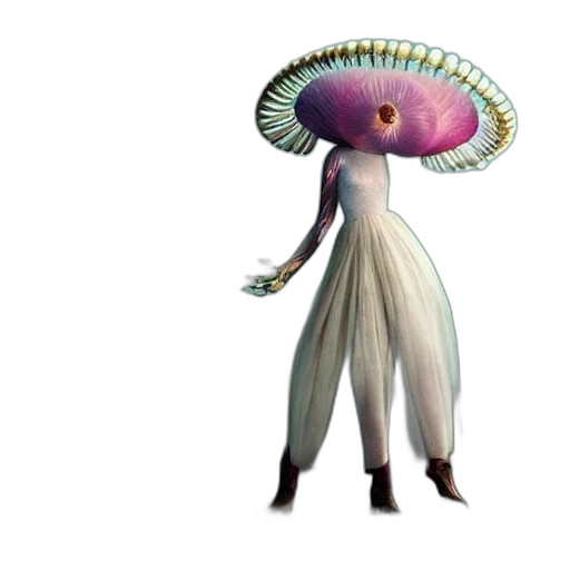 dress, hat, creature, flower transparent PNG cut-out