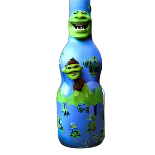 bottle, creature, 3d render, concept art transparent PNG cut-out