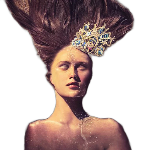 crown, hair, face, jewelry transparent PNG cut-out