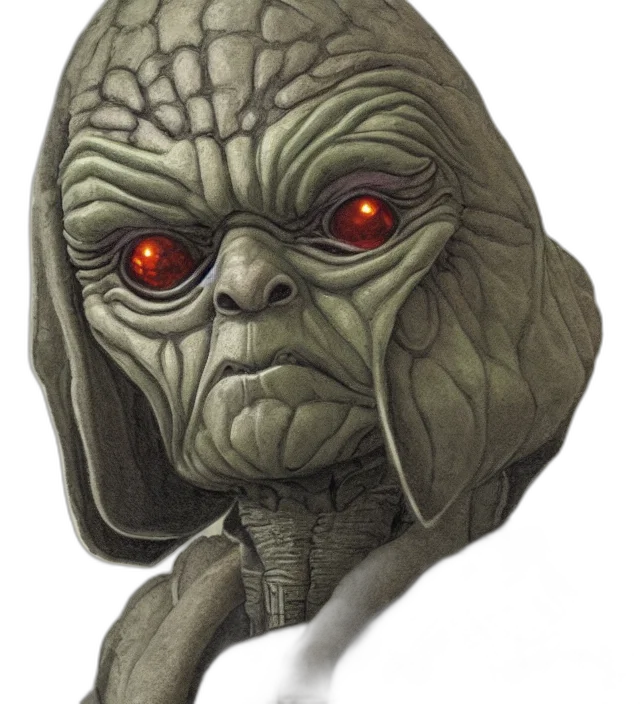 face, mask, creature, staff transparent PNG cut-out