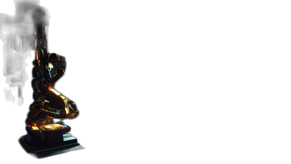 robot, crown, weapon, staff transparent PNG cut-out
