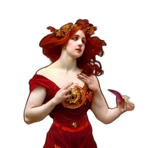 dress, staff, jewelry, crown transparent PNG cut-out