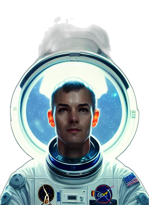 face, robot, jacket, staff transparent PNG cut-out