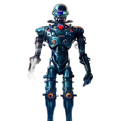robot, concept art, 3d render, cyberpunk transparent PNG cut-out