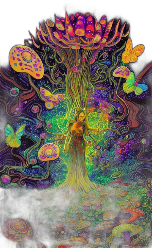 tree, dress, creature, fantasy art transparent PNG cut-out