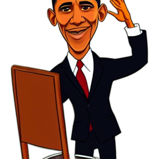 staff, cartoon, obama, character transparent PNG cut-out