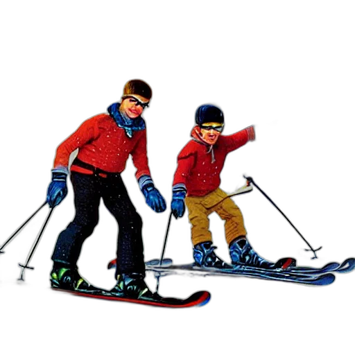 3d render, photorealistic, father, son transparent PNG cut-out