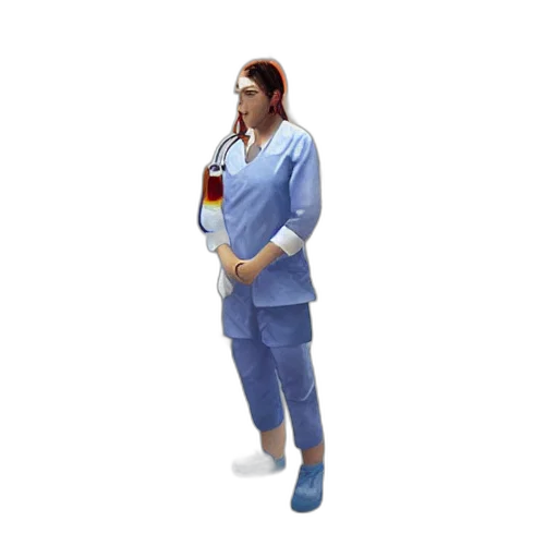 staff, jacket, robot, 3d render transparent PNG cut-out