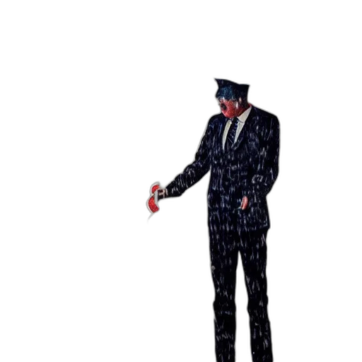 mask, umbrella, jacket, staff transparent PNG cut-out