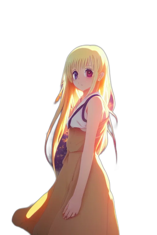 dress, staff, face, hair transparent PNG cut-out