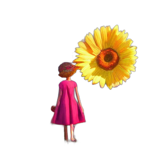 flower, dress, umbrella, staff transparent PNG cut-out
