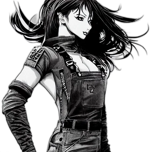jacket, dress, weapon, comic book art transparent PNG cut-out