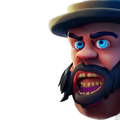 face, creature, 3d render, concept art transparent PNG cut-out