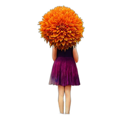 hair, dress, flower, hat transparent PNG cut-out