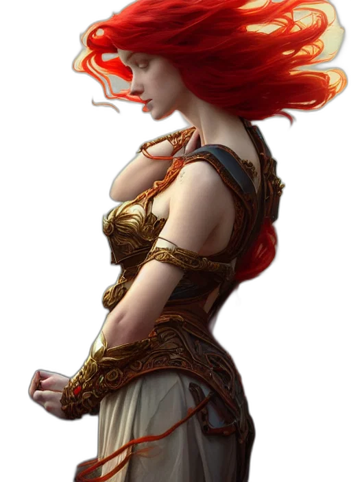 dress, jewelry, staff, face transparent PNG cut-out