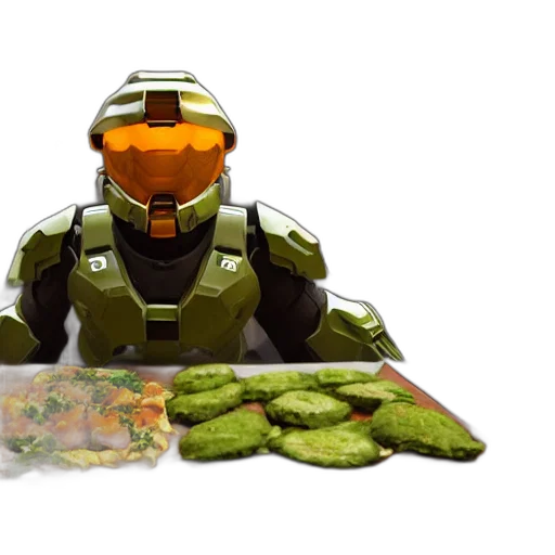 food, robot, concept art, 3d render transparent PNG cut-out