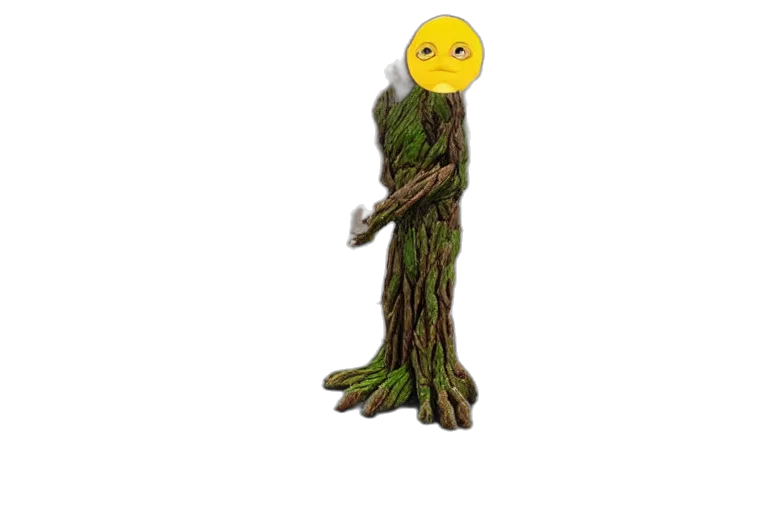tree, creature, staff, hair transparent PNG cut-out