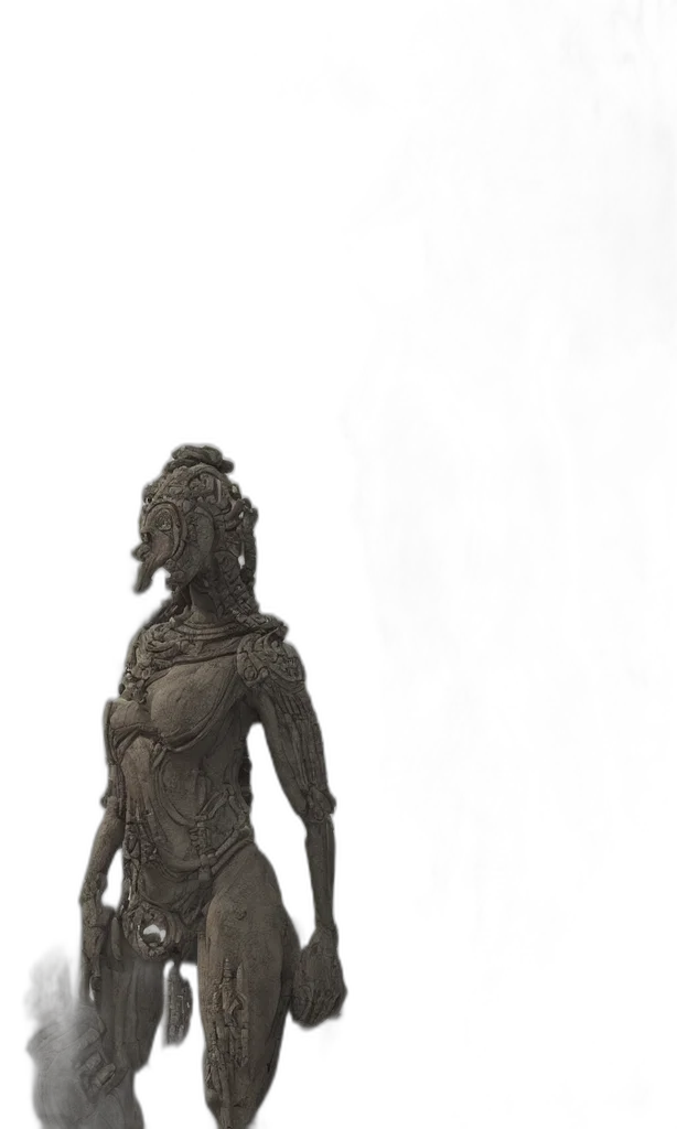 dress, robot, staff, creature transparent PNG cut-out