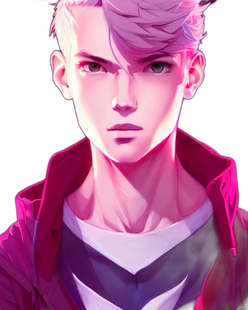 jacket, face, cyberpunk, anime transparent PNG cut-out