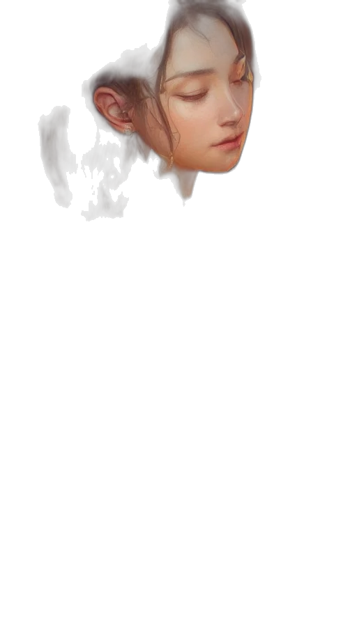 face, mask, hair, staff transparent PNG cut-out