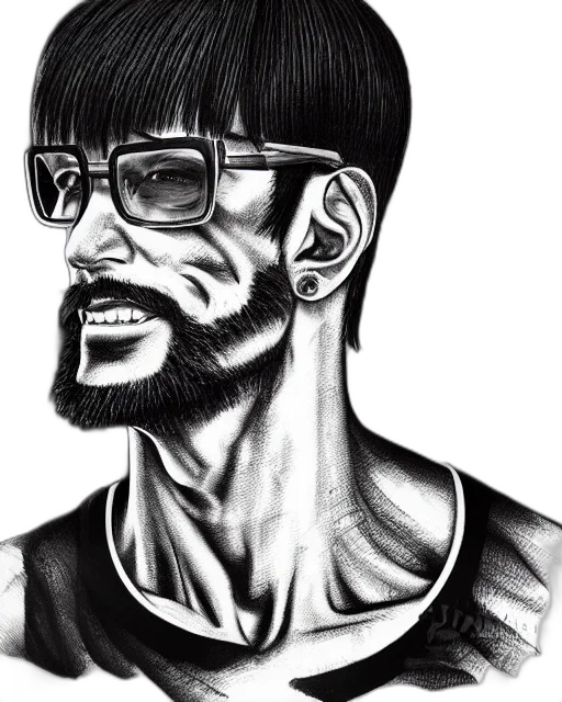 face, cartoon, comic book art, pencil sketch transparent PNG cut-out