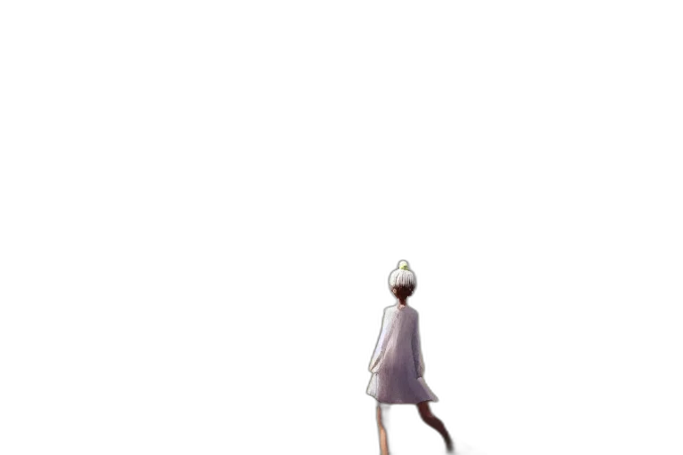 dress, robot, creature, staff transparent PNG cut-out