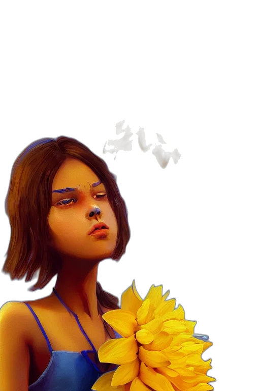 flower, face, crown, photorealistic transparent PNG cut-out