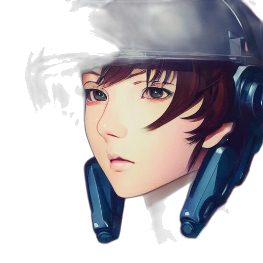 robot, face, hat, weapon transparent PNG cut-out