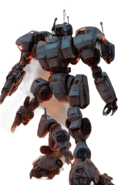 robot, weapon, concept art, 3d render transparent PNG cut-out