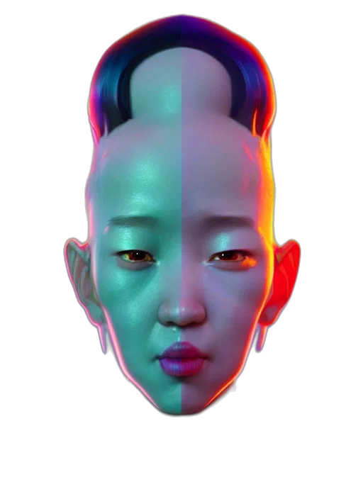 face, mask, robot, creature transparent PNG cut-out